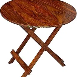 FrontWood Furniture Sheesham Wood Foldable Patio Dining Table | for Balcony, Garden and Outdoor | Round Table | 29 x 29 in | Brown-picture-12