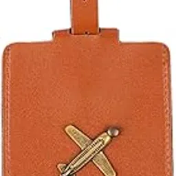 Personalized Leather Luggage Tag with Name & 1 Charm,for Men & Women,Identification Tags for Bags/Backpacks and Suitcase, Best Travel Gifts Unique Gift for Travellers.(Tan Brown)-image-24