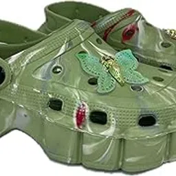 kios Clear Clogs with Multi Color Straps, Butterfly Charm-picture-48