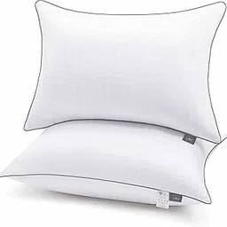 bien LIVING Extra Soft Microfiber Filled Pristine Pillow, Luxurious 300 Tc 100% Cotton Fabric Treated with Sanitized Finish, Sleeping Pillow for Back Sleepers, 17 X 27 Inches, White (Pack of 2)-picture-59
