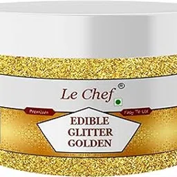 Le Chef 9 gm Edible Metallic Golden Glitter|Best For Baking & Cake Decoration|-picture-43