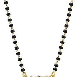 maira 925 Sterling Silver 1Gm Gold Plated Kala Mani/Black Beads Vati Mangalsutra Necklace For Women | Hypoallergenic | Anti -Tarnish | Gift For Women-picture-22