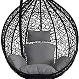 Rattan Furniture Hammock Single Seater Swing Chair With Stand & Cushion Hammock Hanging Jhula For Indoor, Outdoor, Balcony,Home, Patio, Yard, Balcony, Garden image 1