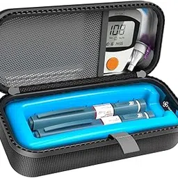 SHBC Ethylene Vinyl Acetate (EVA) Oxford Insulin Pen Carrying Case Portable Medical Cooler Bag For Diabetes With Protective Ice Brick - Convenient To Changing Needles With Each Injection, Black-image-39