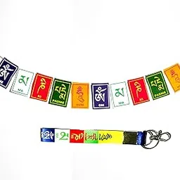Craft and Tales Tibetan Buddhist Prayer Flag | Peace Mantra Leh Ladakh and Om Mani Padme Hum Bike Flag | Multicolor Ladakh and Himalayan Prayer Flag for Car and Motorcar-picture-24
