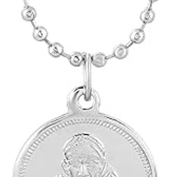 Silver Plated Shirdi Sai Baba Reversible Om Enameled Coin Chain Pendant Locket Necklace Temple Spiritual Jewellery-image-8