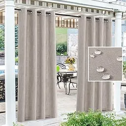 Outdoor Partition Curtain Waterproof Curtain for Garden Patio Porch Linen One Panel 132x241cm Color:Taupe-picture-27