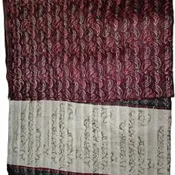 Winter Pashmina Shawl for Women, Burgundy and White Pattern, Traditional Design-picture-33