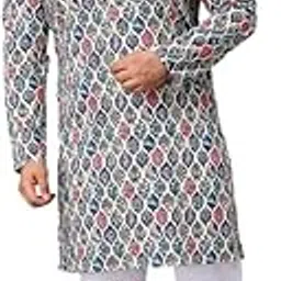 guniaa Men's Pluz Size Kurta Traditional Festive Kurta with Digital Print - Perfect Cotton Kurta for Indian Weddings, Festivals, and Celebrations-picture-58