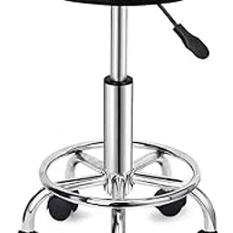 Trends Funishers Height Adjustable revolving Stool with Castor Wheels for Kitchen/Clinic/Hospital/Salon/Doctor/Medical/Spa/Restaurant/Cafeteria Stool/Bar Stool Finish Color- Black-picture-19