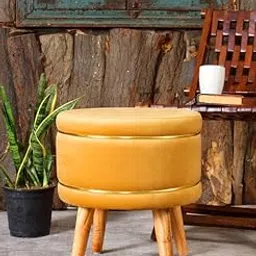 Pouffes Sitting Stool for Living Room, Mudda Puffy Wooden Ottoman Stools, Pouffe Footstool, Pouf for Office Home Decoration & Dressing Table, 16x16x18 (Beige)-picture-19