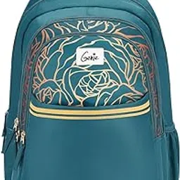 genie Glow Green School Backpack For Girls |19 In-36 Ltr with Laptop Sleeve, Rain Cover and Three Compartments with Padded Shoulders |Best for Books,Stationery,Lunch Box & Essentials - Dark Green-picture-32