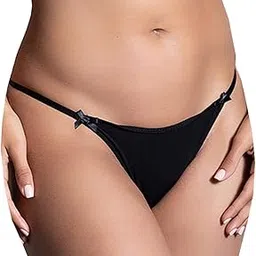 Women's Polyester Spandex Solid G Sting/Thong g stingthong Underwear for Ladies/Girls (Black 41)-image-79