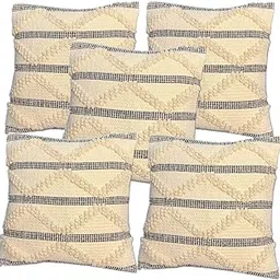 Decorative Luxury Cushion Cover for Sofa Set of 5 – 18x18 Inch | Ivory and Black| Soft Premium Throw Pillow Covers | Elegant Sofa Cushion Cover for Living Room & Bedroom-image-8
