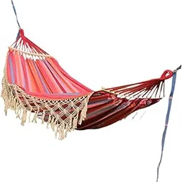 LICHTS®Boho Hammock Macrame Hammock Outdoor Hammock for Picnic Patio Indoor Outdoor Pink|Home & Garden | Yard, Garden & Outdoor Living | Patio & Garden Furniture | Hammocks-image-19