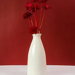 ARTISAN NATION Modern Vase | Ceramic Decorative Vases for Home & Office | Elegant Accent for Living Room, Bedroom & Entryway (White)-image-68