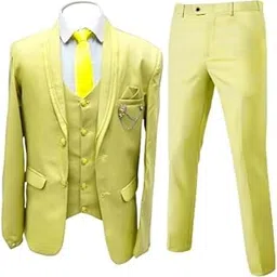 cestrum Men 5 Piece Coat Suit with Shirt Pant Blazer Waistcoat & Tie Solid Suit-picture-28