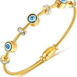 evil eye bracelet for woman Evil Eye Bangles for women Anti Tarnish Stylish Adjustable hand Rose gold Bracelet for girls Kada for Women Magnet Accessories Jewellery friendship crystal-image-21