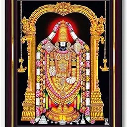 Pavan Photo Laminations Tirupati Balaji Lord Venkateshwara Swamy Wall Painting Framed Home Decor (Wood,Matte,Brown,Small Size,6 x 8 Inch) B400S-image-12