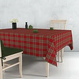 HOME COLORS.IN Edward Tartan Plaid 6 Seater Table Cover - Water Resistant - Durable - Machine Washable - Dining Table Cloth - 60 x 84 Inch-picture-31