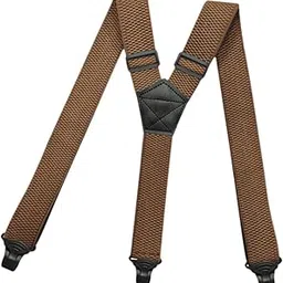 lyla Mens Suspender Heavy Duty Adjustable Y Type Elastic Straps Hidden Suspenders brown-picture-14