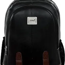 zerus Stylish Faux Leather Backpack for Men and Women Trendy Office School College and Travel Bag for Teens & Students image 1