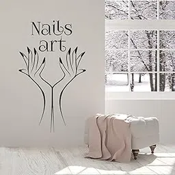 VVWV Nail Art Beauty Parluor Wall Sticker Spa Decal Hair Salon Barbershop Stylish Quotes Make Up Nail Art L X H 45 X 60 Cms-image-92