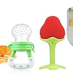 WATERFOWL Baby Fruit Nibbler and Feeder Pacifier Baby Fruit Nipple |Teether for 6 to 12 Months Baby Bpa Free Combo Pack of 4 (Multi-9)-picture-12
