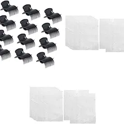 Hair Cutting Cape Gown | Waterproof Poly, 150 Pieces, 64cm x 84cm, Transparent, Large Size, Multipurpose Use for Barber Salon, Stylist, Men & Women, Durable Use-image-24