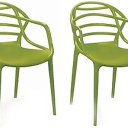 Cello Atria Plastic Chair Set - Pack of 2 - Green-picture-27