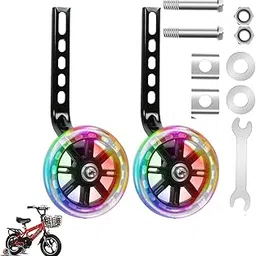 Joyzzz Bicycle Training Flash Wheels, 1 Pair Heavy Duty Kids Bike Stabilizers with Luminous Design, Thicken Bicycle Training Wheels with Including Tool Accessories, Bike Training Wheels for Bicycle-image-15