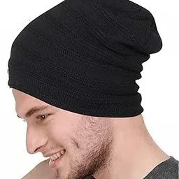 Bizarro.in Soft and Comfortable Warm Woolen Beanie Cap in Slouchy Style with Soft & Warm Fur Lining for Mens & Boys-image-24