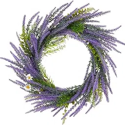 ATORSE Lavender Wreath for Front Door Summer Decoration for Wall Festival Farmhouse|Home & Garden|Home Dacor|Floral Dacor-picture-52
