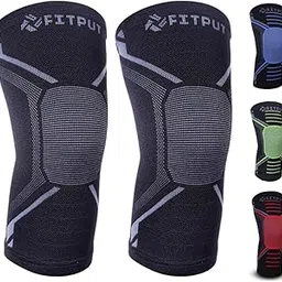 Knitted Knee Support for Men Gym (GREY, L/Pair) Knee Braces for Sports & Workout Knee Cap For Exercise Running Cycling 3D Compression-picture-30