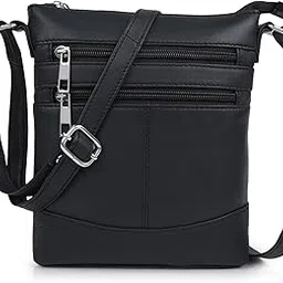cimoni Premium Genuine Leather Bag Stylish Fancy Purse Unique Crossbody Shoulder Daytrip Side Sling Bag For Women (Color - Black)-picture-12