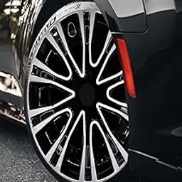 GOLDKARTZ Premium Topnotch Car Wheel Cover for All Brands (Supported Size- R15 Inch Tyre/Rim) Universal Rover (Silver Black, R15 INCH)-image-3