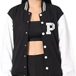 drobe Black Lettermen Varsity For women with unstiched letter patch-picture-37
