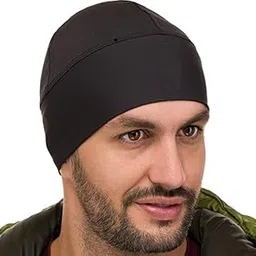 PAROPKAR Skull Cap Helmet Liner & Running Beanie Hat - Winter Thermal Athletic Cycling & Ski Head Caps for Men - Fits Under Helmets (Black)-picture-22