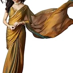 satvashiv Women's Chiffon Solid Saree Fendy-02-B1-picture-36