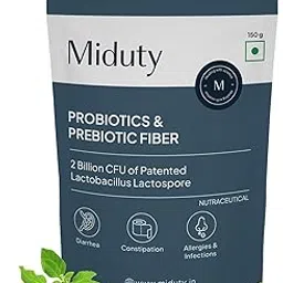 Miduty Probiotics Prebiotic Powder for Gut Health - Patented Lacto Bacillus Coagulans - Constipation Help- 150 grams-picture-13