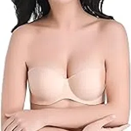 penance for you Push up Seamless Strapless Padded Convertible Added Cup Underwire Supportive Bra with Clear Straps for Women's Wedding (Cup Size only A/B Not to Order C/D)-picture-19