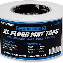 Meister Double-Sided XL Floor Mat Tape - Secures Exercise Mats & Rugs in Place, Transparent, XL Roll - 3in x 30yd (1130FMTXL)-picture-23
