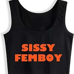 Sissy Femboy Crop Top Funny Flirting Tank Top Hotwife Cotton Naughty Sleeveless-picture-24