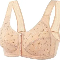 Breastfeeding Bra No Padding, Front Snap Nursing Bra, Cotton Maternity Bra-image-3