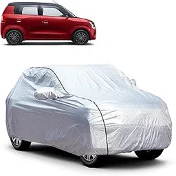 AYSHU Waterproof Car Cover for Maruti Suzuki WagonR, Mirror & Antenna Pocket, Heat Resistant Silver with Black Piping, Scratch-Free Cotton Lining, Triple Stitched, UV Sun & Dust Protection-image-2