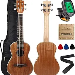 Kulana Deluxe Concert Ukulele, Mahogany Wood with Binding and Aquila Strings + Gig Bag-picture-34