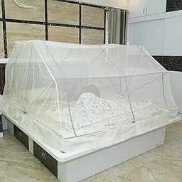 Comfort Mosquito Net- 6 x 7 Ivory (Foldable Large usable on Floor/Ground/Terrace)-picture-28