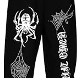 acoustix Oversized Spider & Web Graphic Sweatpants, Black, for Women and Girls, Casual wear-picture-30