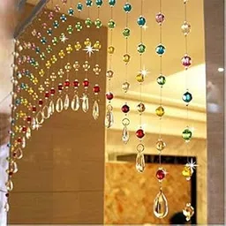 7Rock Acrylic Crystal Strings Bead Curtain with Original Glass Drop (Set of 10) (Multicolor)-picture-60