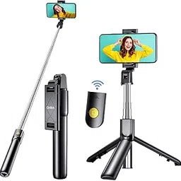 Gritin Selfie Stick, 3 in 1 Bluetooth Selfie Stick Tripod, Extendable and Portable Selfie Stick with Detachable Wireless Remote & Stable Tripod Stand, Compatible with iPhone/Galaxy/Huawei, etc.-picture-16